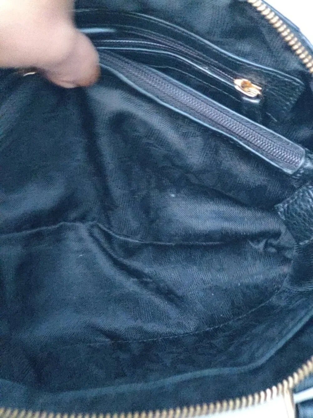 MICHAEL KORS Riley Black Leather Satchel Purse Shoulder Handbag